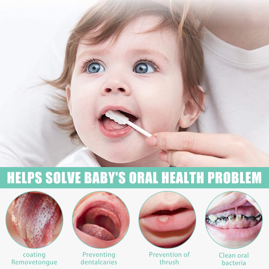 SNOWIE SOFT Baby Oral Cleaning Kit 2Pcs Silicone Baby Finger Toothbrush with 30Pcs Disposable Tongue Cleaner Cotton Swab Infant Toothbrush Dental Cleaning Tool for 0-24 Month Baby SNOWIE SOFT Baby Oral Cleaning Kit 2Pcs Silicone Baby Finger Toothbrush with 30Pcs Disposable Tongue Cleaner Cotton Swab Infant Toothbrush Dental Cleaning Tool for 0-24 Month Baby